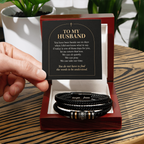 To My Husband Love You Forever Bracelet – "Quiet Prayer" Message Card & Gift Box, Christian Faith Gift for Husband