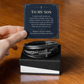 To My Son Cross Bracelet – "Belong in My Heart" Message Card & Gift Box, Christian Faith Gift for Son