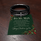 Christmas Gift for Him – A Leather Bracelet with a Love Message Card