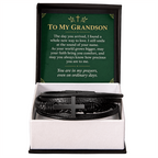 To My Grandson Cross Bracelet – "Ordinary Days" Message Card & Gift Box, Christian Gift for Grandson