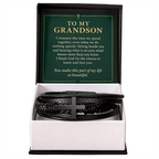 To My Grandson Cross Bracelet – "So Beautiful" Message Card & Gift Box, Christian Gift for Grandson