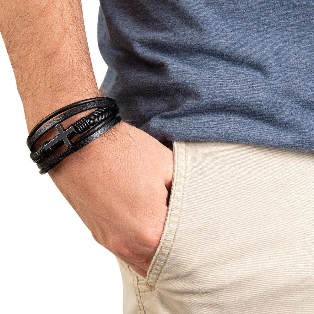Christmas Gift for Him – A Leather Bracelet with a Love Message Card