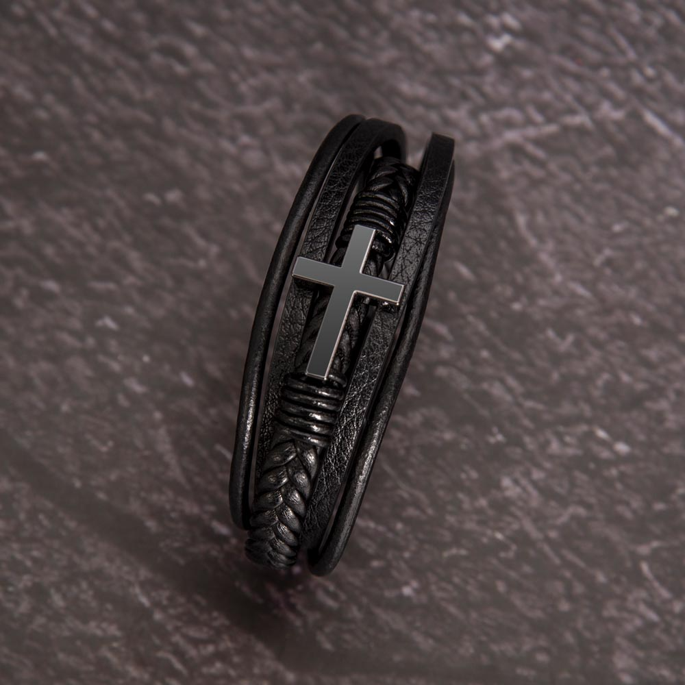 Christmas Gift for Him – A Leather Bracelet with a Love Message Card