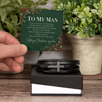 Christmas Gift for Him – A Leather Bracelet with a Love Message Card