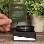 To My Grandson Cross Bracelet – "Every Single Day" Message Card & Gift Box, Christian Gift for Grandson