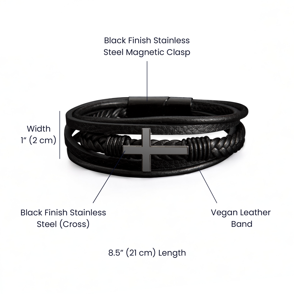 Christmas Gift for Him – A Leather Bracelet with a Love Message Card