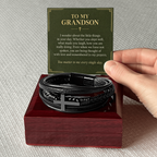 To My Grandson Cross Bracelet – "Every Single Day" Message Card & Gift Box, Christian Gift for Grandson