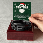 Christmas Gift for Him – A Leather Bracelet with a Love Message Card