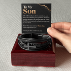 To My Son Cross Bracelet – "Then Rise" Message Card & Gift Box, Inspirational Gift for Son