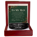 Christmas Gift for Him – A Leather Bracelet with a Love Message Card