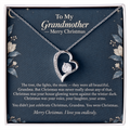 To My Grandmother Necklace – Forever Love Heart Pendant with Merry Christmas Message Card & Gift Box