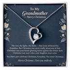 To My Grandmother Necklace – Forever Love Heart Pendant with Merry Christmas Message Card & Gift Box