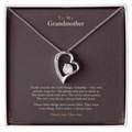 To My Grandmother Necklace – Forever Love Heart Pendant with Thank You Message Card & Gift Box