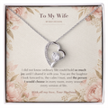 To My Wife Necklace from Husband – Forever Love Heart Pendant with My Best Decision Message Card & Gift Box