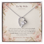 To My Wife Necklace from Husband – Forever Love Heart Pendant with My Best Decision Message Card & Gift Box
