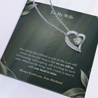 To My Wife Necklace from Husband – Forever Love Heart Pendant with Still Us Message Card & Gift Box