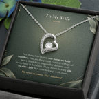 To My Wife Necklace from Husband – Forever Love Heart Pendant with One Home Message Card & Gift Box