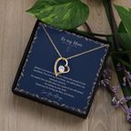 To My Mom Necklace – Forever Love Heart Pendant with Heartfelt Message Card & Gift Box