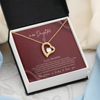 To My Daughter Necklace – You Are Amazing Forever Love Heart Pendant with Message Card & Gift Box