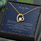 To My Mom Necklace – Forever Love Heart Pendant with Heartfelt Message Card & Gift Box
